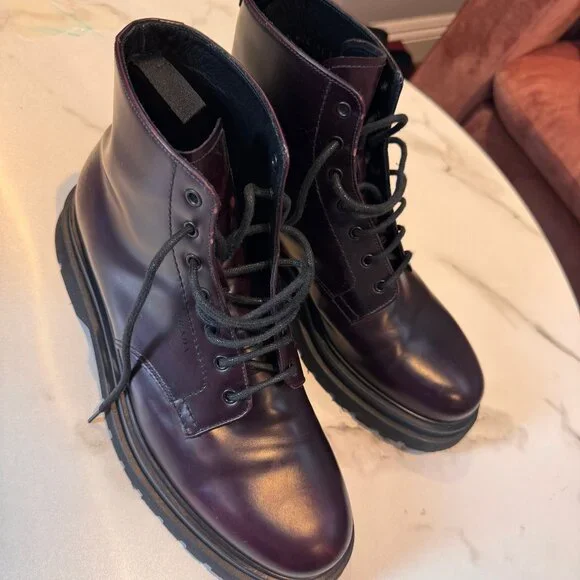 PRADA Authentic Men\'s Burgundy Lace Up Boots UK8 US9 - EXCELLENT WORN ONLY ONCE Prada Men main image 2